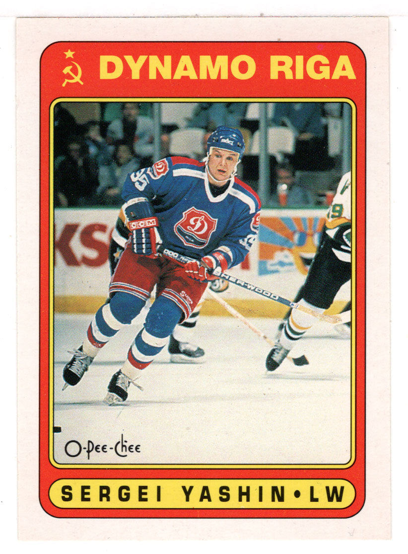 Sergei Yashin RC - Dinamo Riga (NHL Hockey Card) 1990-91 O-Pee-Chee # 482 Mint