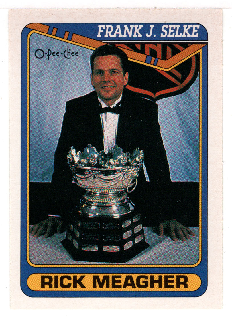 Rick Meagher - St. Louis Blues - Frank J. Selke Award Winner (NHL Hockey Card) 1990-91 O-Pee-Chee # 486 Mint