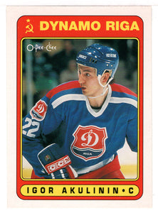 Igor Akulinin RC - Dinamo Riga (NHL Hockey Card) 1990-91 O-Pee-Chee # 491 Mint