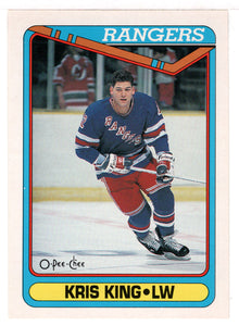 Kris King RC - New York Rangers (NHL Hockey Card) 1990-91 O-Pee-Chee # 526 Mint