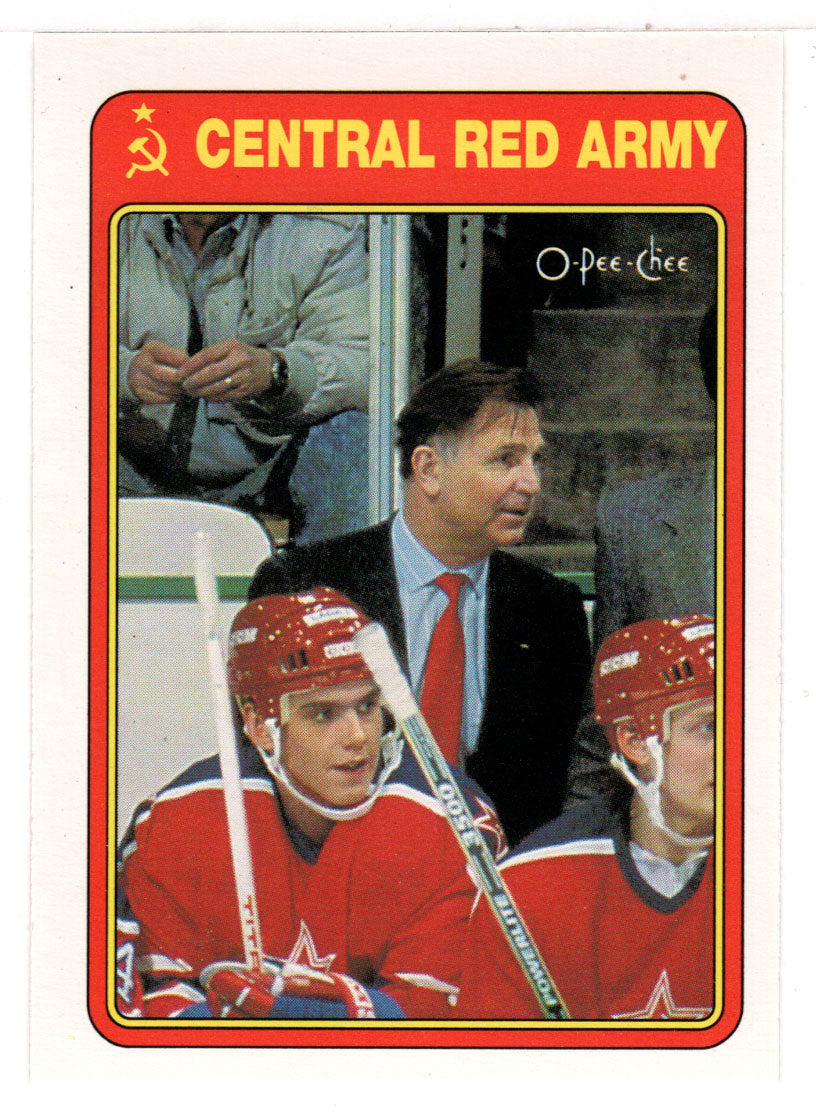 Viktor Tikhonov (NHL Hockey Card) 1990-91 O-Pee-Chee Central Red Army # 17R Mint