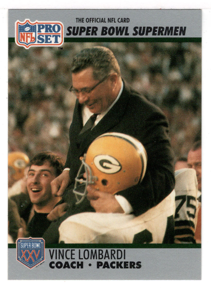 Vince Lombardi - Green Bay Packers - Coach (NFL Football Card) 1990-91 Pro Set Super Bowl XXV Silver Anniversary # 28 Mint