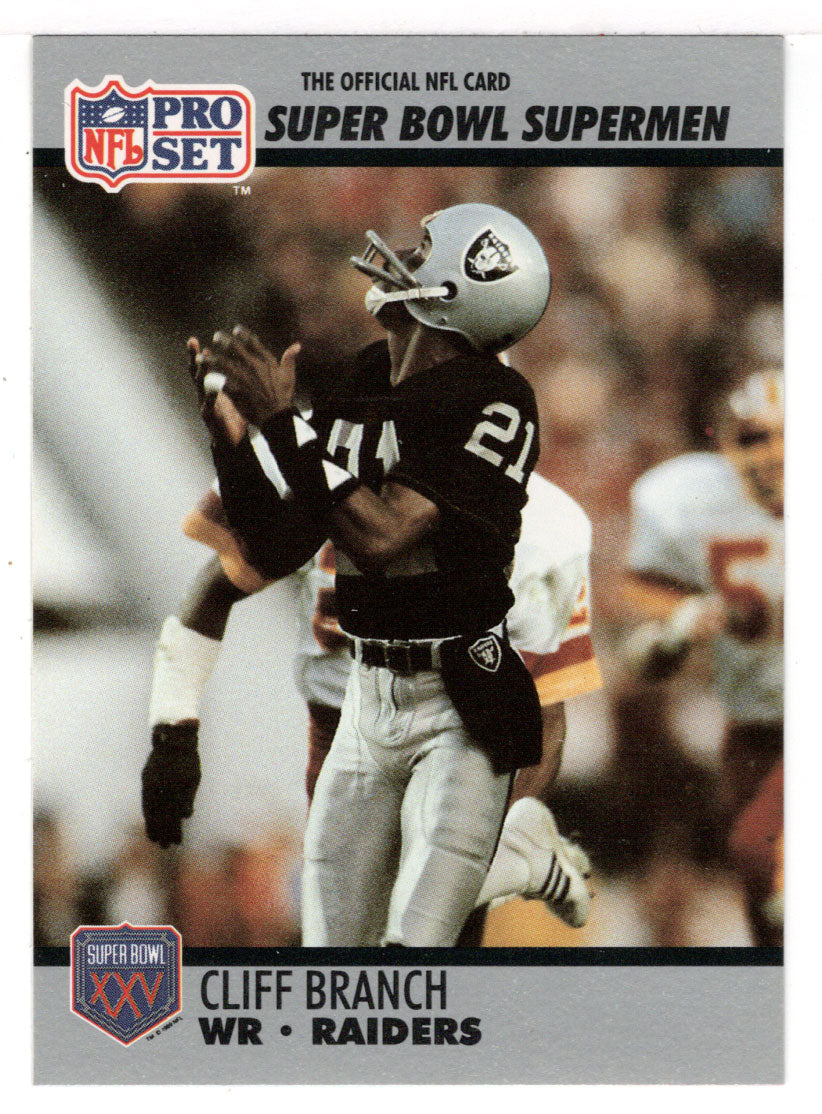 Cliff Branch - Oakland Raiders (NFL Football Card) 1990-91 Pro Set Super Bowl XXV Silver Anniversary # 46 Mint