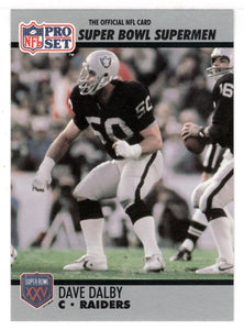 Dave Dalby - Oakland Raiders (NFL Football Card) 1990-91 Pro Set Super Bowl XXV Silver Anniversary # 70 Mint