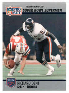 Richard Dent - Chicago Bears (NFL Football Card) 1990-91 Pro Set Super Bowl XXV Silver Anniversary # 76 Mint