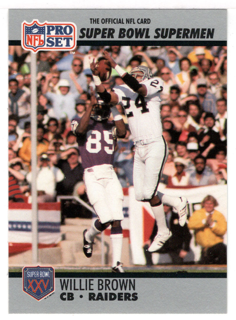 Willie Brown - Oakland Raiders (NFL Football Card) 1990-91 Pro Set Super Bowl XXV Silver Anniversary # 102 Mint