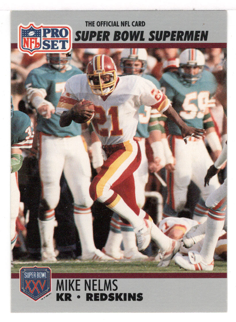 Mike Nelms - Washington Redskins (NFL Football Card) 1990-91 Pro Set Super Bowl XXV Silver Anniversary # 127 Mint