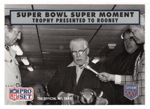 Super Bowl Super Moment - Trophy Presented to Art Rooney (NFL Football Card) 1990-91 Pro Set Super Bowl XXV Silver Anniversary # 142 Mint