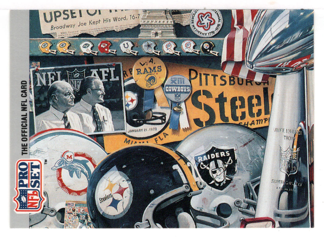 Puzzle Card # 4 - Center Row Left (NFL Football Card) 1990-91 Pro Set Super Bowl XXV Silver Anniversary # P 4 Mint