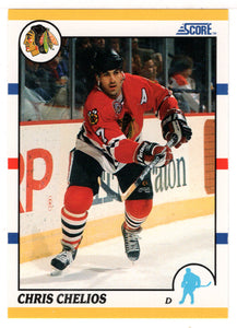 Chris Chelios - Chicago Blackhawks (NHL Hockey Card) 1990-91 Score Rookie Traded # 4 T Mint