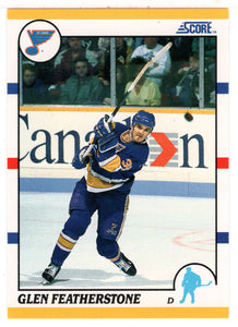 Glen Featherstone RC - St. Louis Blues (NHL Hockey Card) 1990-91 Score Rookie Traded # 25 T Mint