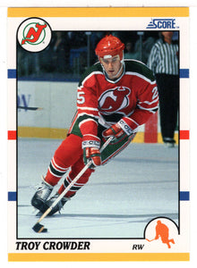 Troy Crowder RC - New Jersey Devils (NHL Hockey Card) 1990-91 Score Rookie Traded # 43 T Mint