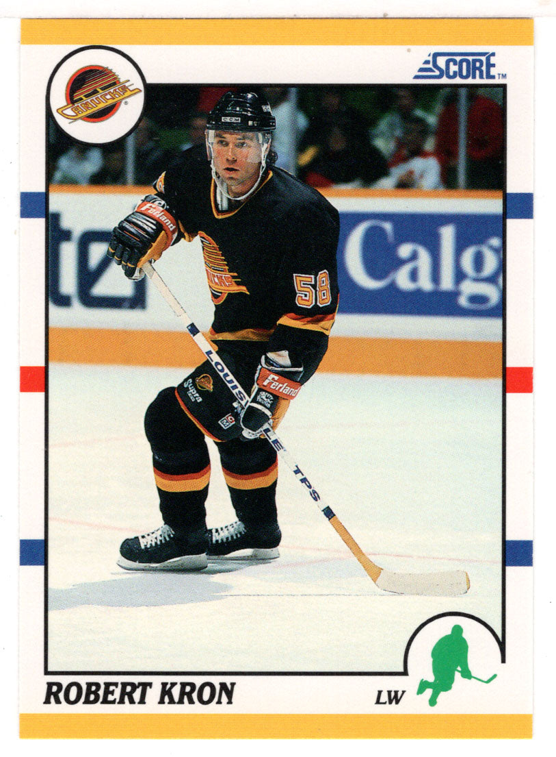 Robert Kron RC - Vancouver Canucks (NHL Hockey Card) 1990-91 Score Rookie Traded # 65 T Mint