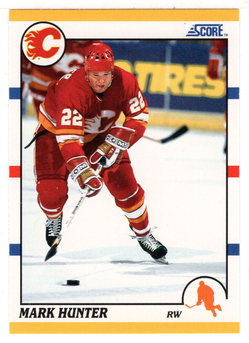 Mark Hunter - Calgary Flames (NHL Hockey Card) 1990-91 Score Rookie Traded # 77 T Mint