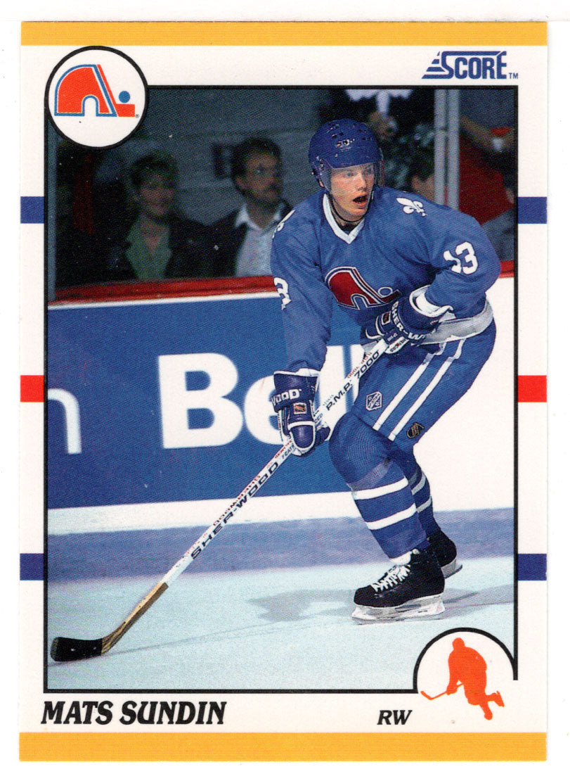 Mats Sundin - Quebec Nordiques (NHL Hockey Card) 1990-91 Score Rookie Traded # 100 T Mint