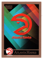 Atlanta Hawks - Logo and Team Checklist (NBA Basketball Card) 1990-91 Skybox # 328 Mint