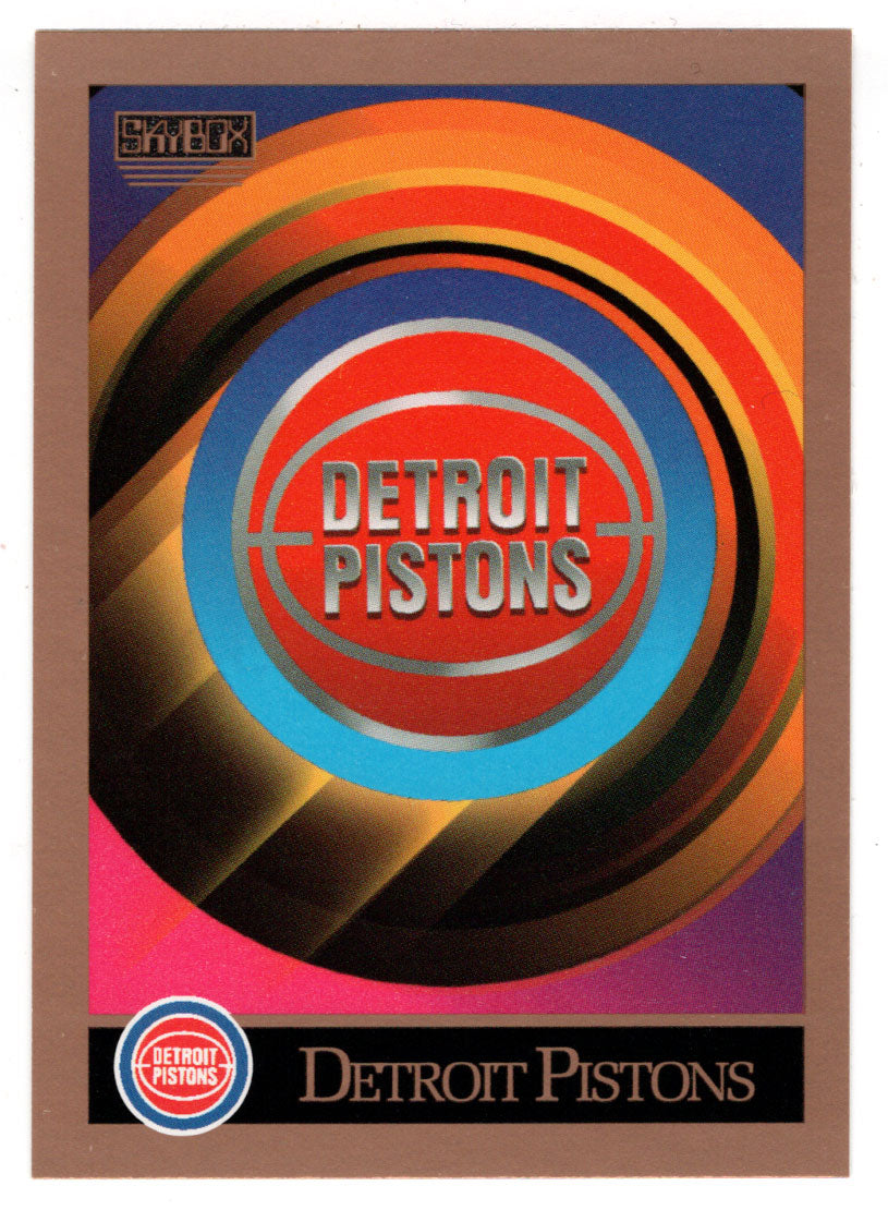 Detroit Pistons - Logo and Team Checklist (NBA Basketball Card) 1990-91 Skybox # 335 Mint