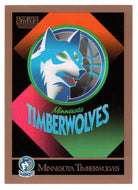 Minnesota Timberwolves - Logo and Team Checklist (NBA Basketball Card) 1990-91 Skybox # 343 Mint
