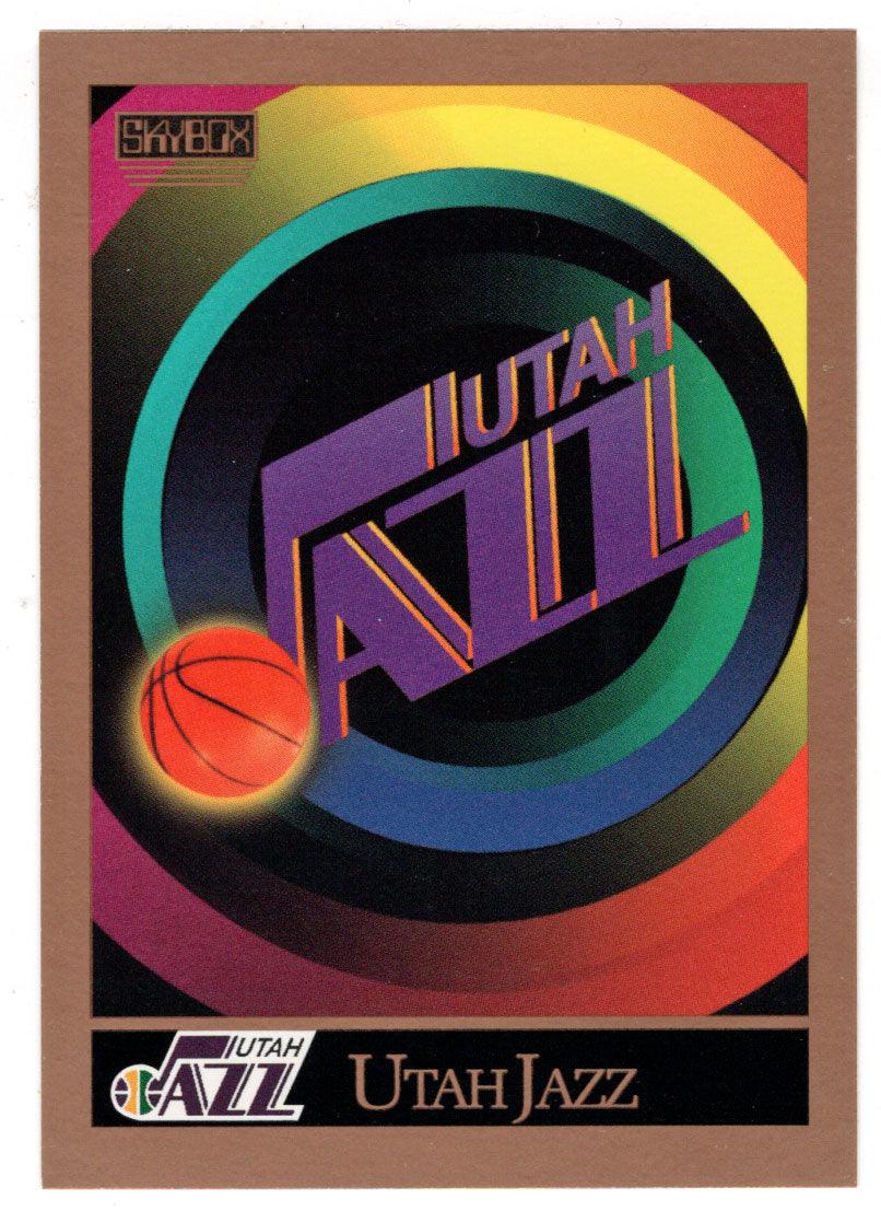 Utah Jazz - Logo and Team Checklist (NBA Basketball Card) 1990-91 Skybox # 353 Mint
