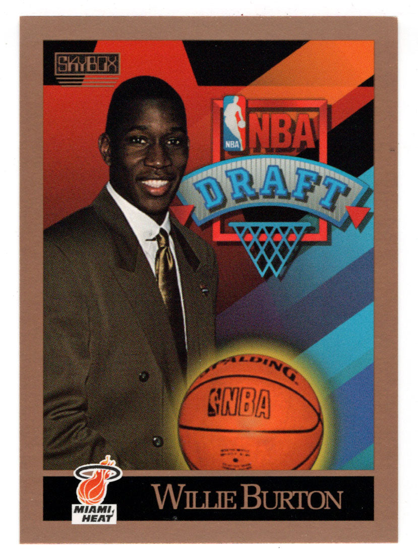 Willie Burton RC Miami Heat Draft Pick NBA Basketball Card 1990 91 Skybox 360 Mint