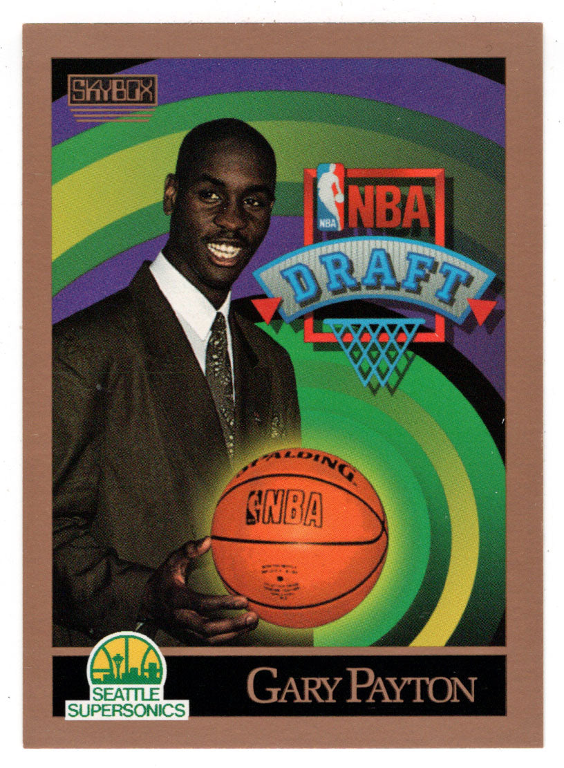 Gary Payton RC - Seattle Supersonics - Draft Pick (NBA Basketball Card) 1990-91 Skybox # 365 Mint