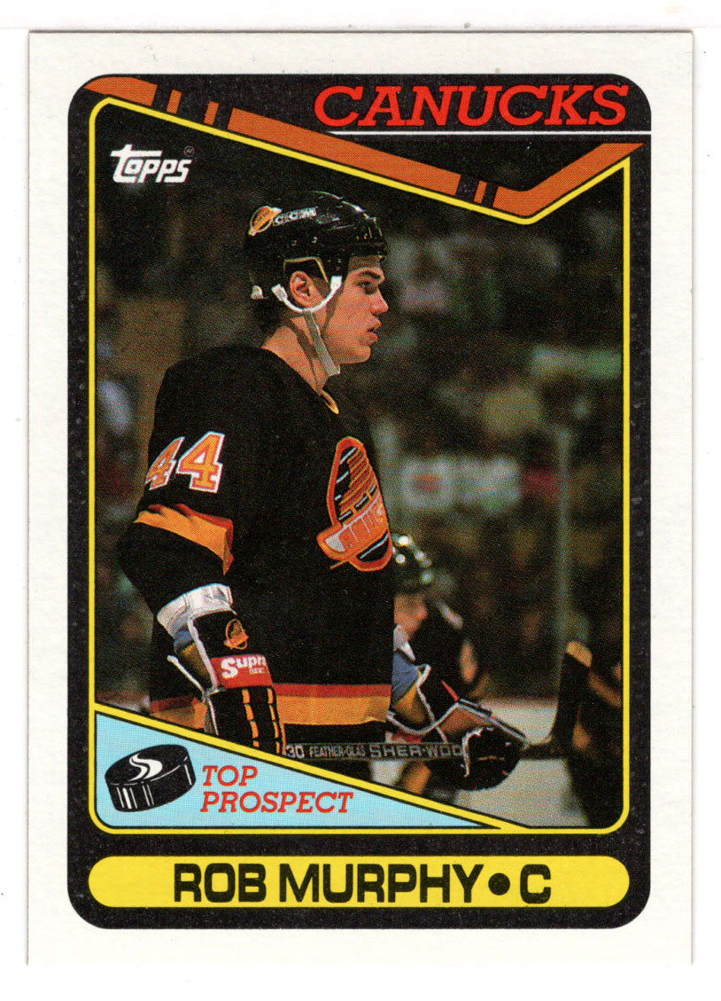 Rob Murphy RC - Vancouver Canucks (NHL Hockey Card) 1990-91 Topps # 37 Mint