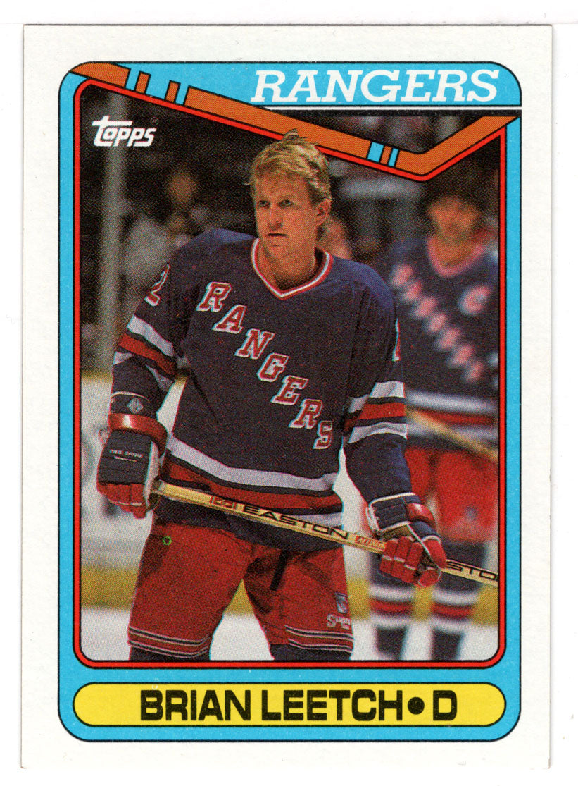 Brian Leetch - New York Rangers (NHL Hockey Card) 1990-91 Topps # 221 Mint