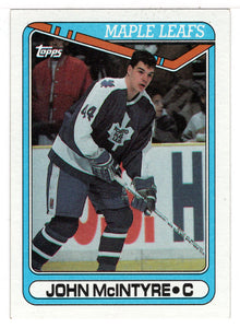 John McIntyre RC - Toronto Maple Leafs (NHL Hockey Card) 1990-91 Topps # 382 Mint