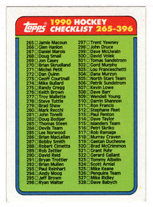 Checklist # 3 (NHL Hockey Card) 1990-91 Topps # 396 Mint