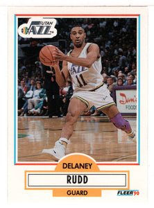 Delaney Rudd - Utah Jazz (NBA Basketball Card) 1990-91 Fleer Update # U 96 Mint
