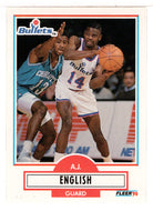 A.J. English RC - Washington Bullets (NBA Basketball Card) 1990-91 Fleer Update # U 98 Mint