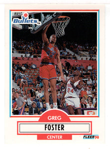 Greg Foster RC - Washington Bullets (NBA Basketball Card) 1990-91 Fleer Update # U 99 Mint