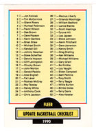 Checklist (NBA Basketball Card) 1990-91 Fleer Update # U 100 Mint
