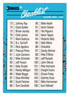 Checklist # 2 (# 73 - # 144) (MLB Baseball Card) 1990 Donruss Best AL # 144 Mint