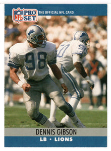 Dennis Gibson - Detroit Lions (NFL Football Card) 1990 Pro Set # 495 Mint