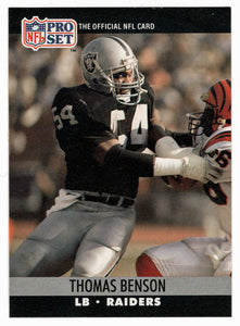 Thomas Benson RC - Los Angeles Raiders (NFL Football Card) 1990 Pro Set # 540 Mint