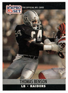 Thomas Benson RC - Los Angeles Raiders (NFL Football Card) 1990 Pro Set # 540 Mint