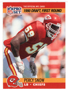 Percy Snow RC - Kansas City Chiefs - Draft Pick (NFL Football Card) 1990 Pro Set # 681 Mint