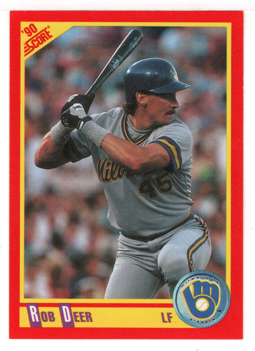 Rob Deer - Milwaukee Brewers (MLB Baseball Card) 1990 Score # 390 Mint