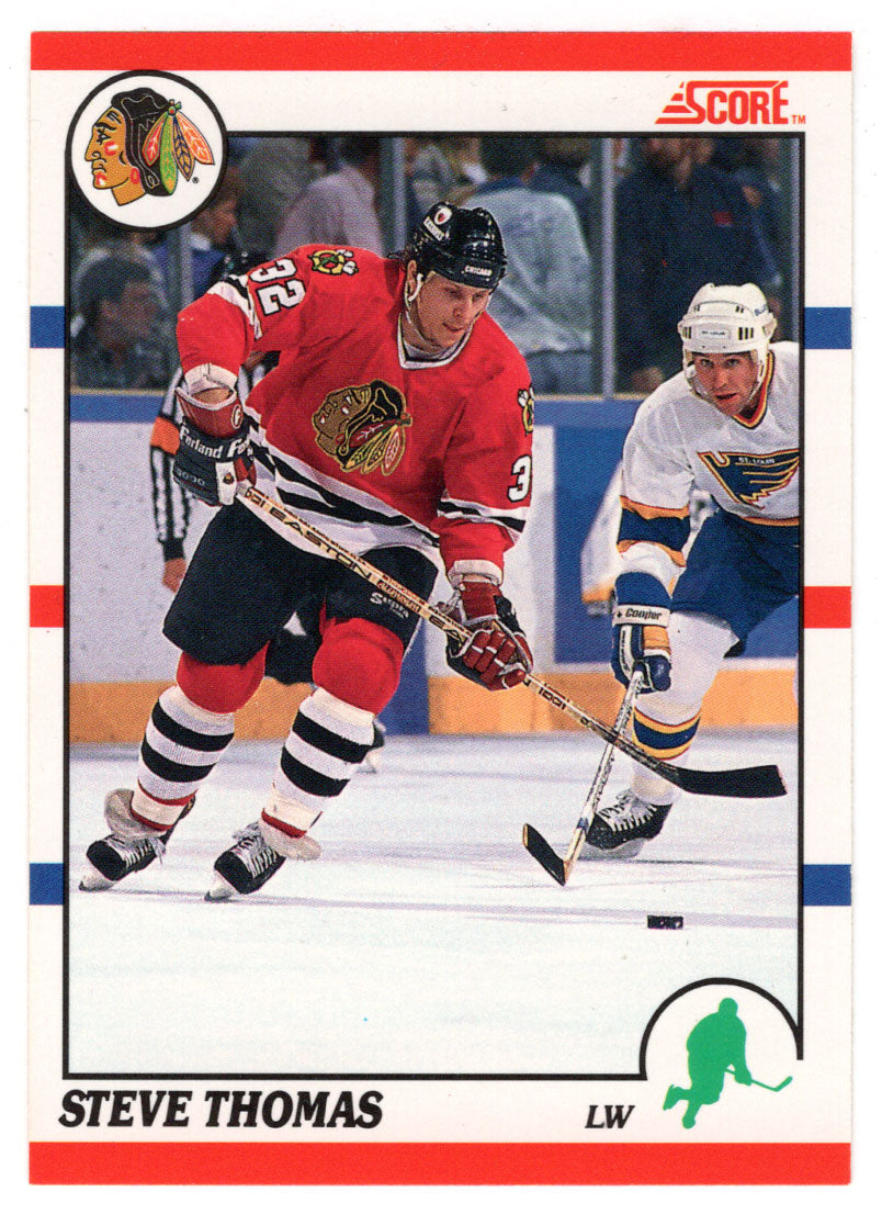 Steve Thomas - Chicago Blackhawks (NHL Hockey Card) 1990-91 Score Canadian Bilingual # 66 Mint