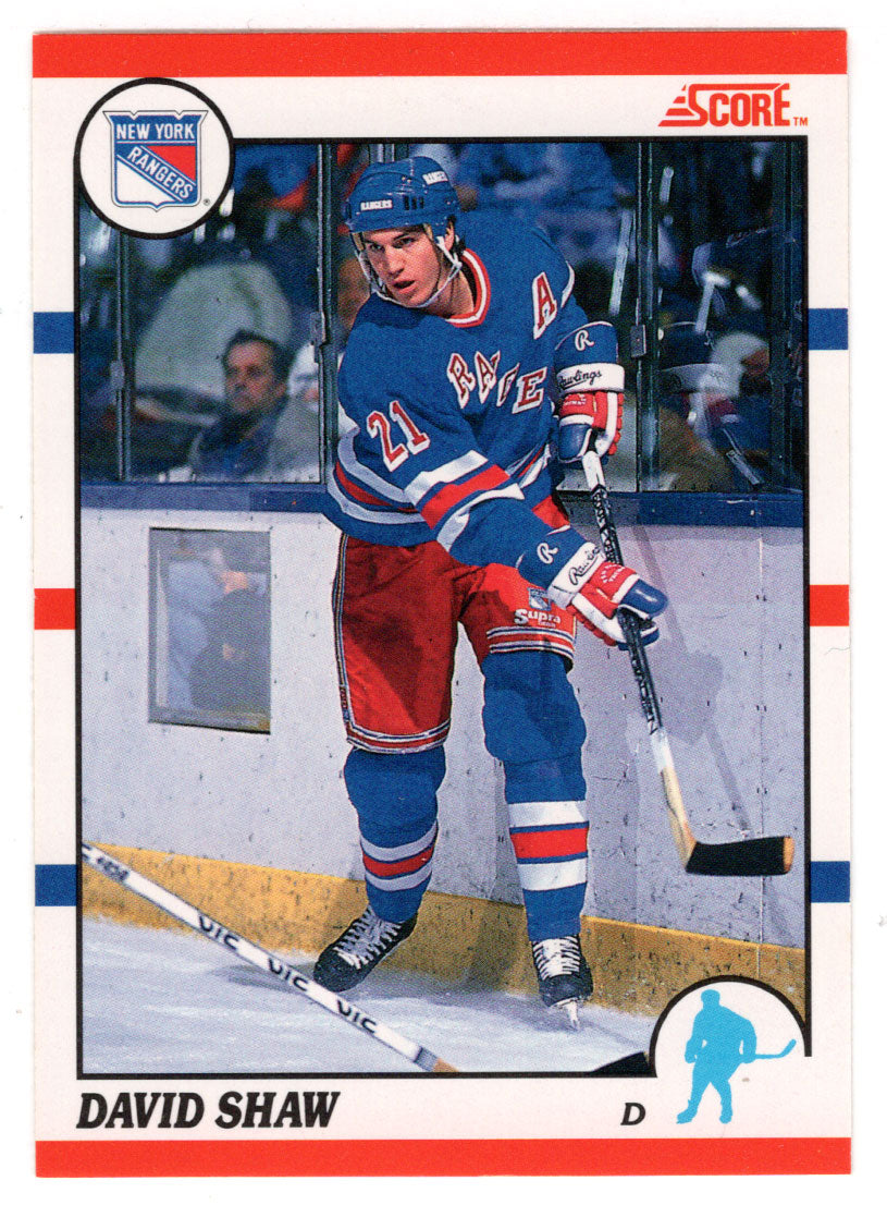 David Shaw - New York Rangers (NHL Hockey Card) 1990-91 Score Canadian Bilingual # 98 Mint