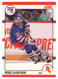 Mike Gartner - New York Rangers (NHL Hockey Card) 1990-91 Score Canadian Bilingual # 130 Mint