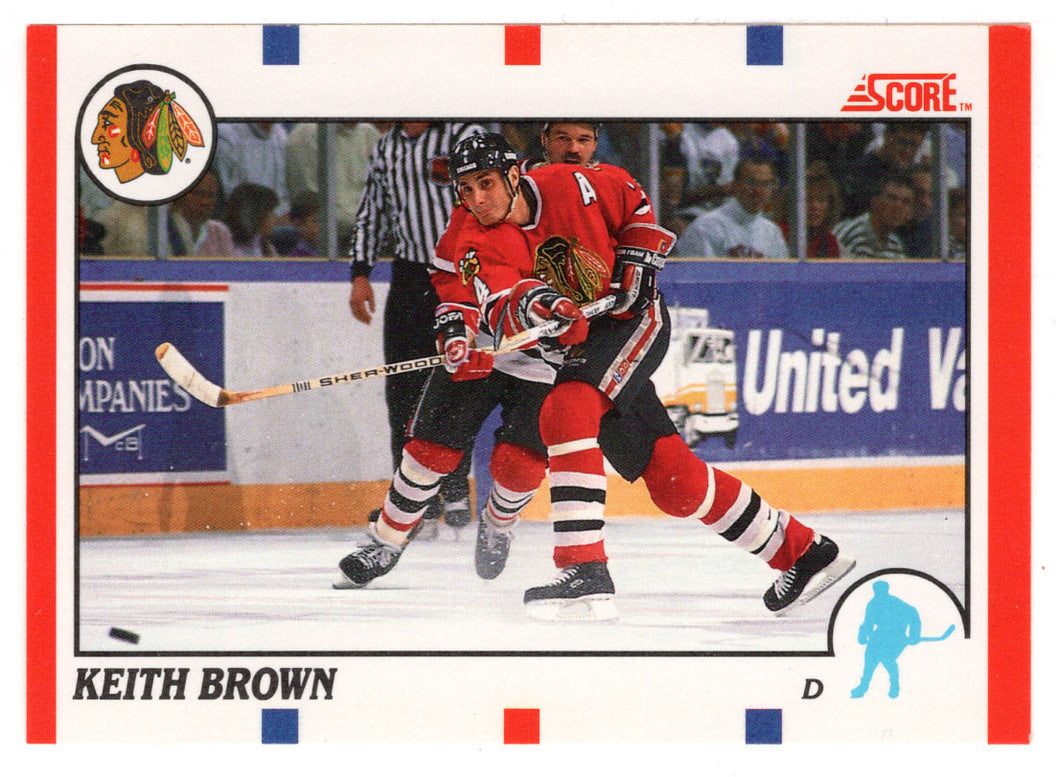 Keith Brown - Chicago Blackhawks (NHL Hockey Card) 1990-91 Score Canadian Bilingual # 161 Mint
