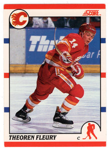 Theo Fleury - Calgary Flames (NHL Hockey Card) 1990-91 Score Canadian Bilingual # 226 Mint