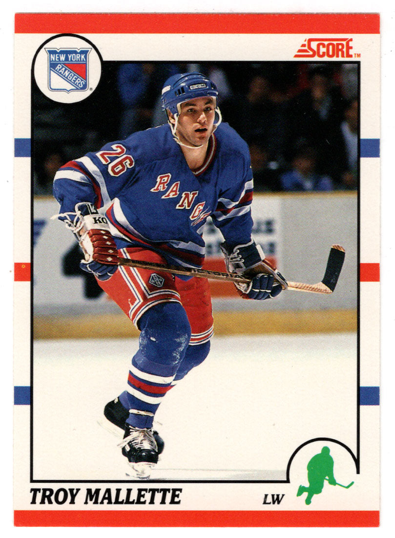 Troy Mallette RC - New York Rangers (NHL Hockey Card) 1990-91 Score Canadian Bilingual # 288 Mint