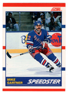 Mike Gartner - New York Rangers (NHL Hockey Card) 1990-91 Score Canadian Bilingual # 333 Mint