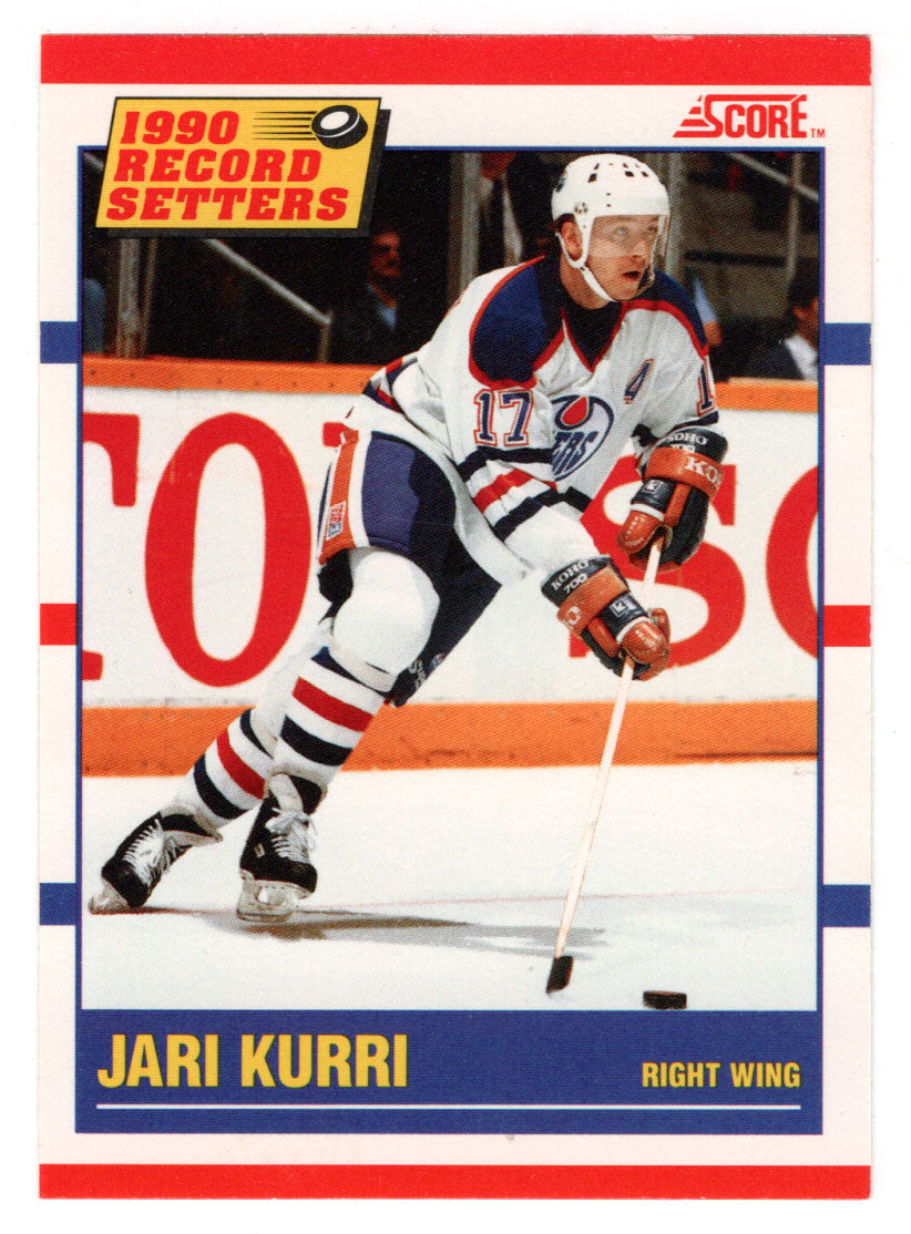 Jari Kurri - Edmonton Oilers (NHL Hockey Card) 1990-91 Score Canadian Bilingual # 348 Mint