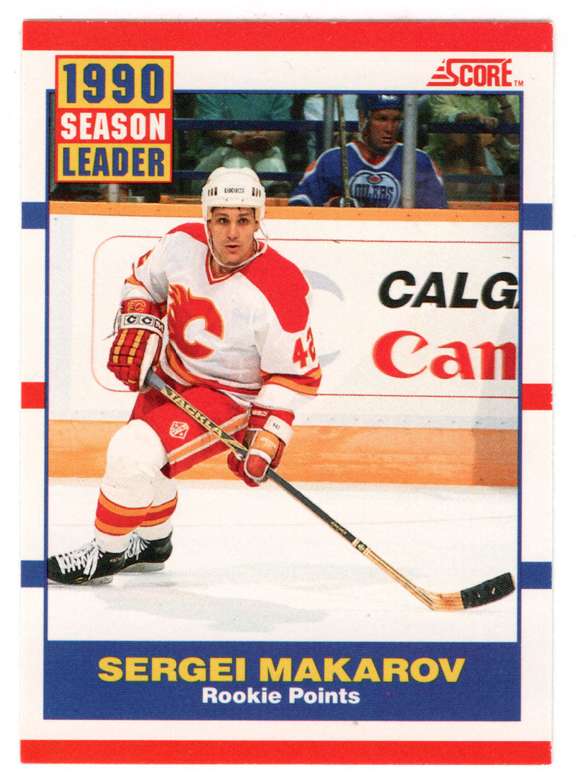 Sergei Makarov - Calgary Flames (NHL Hockey Card) 1990-91 Score Canadian Bilingual # 350 Mint