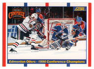 1990 Campbell Conference Finals - Edmonton Oilers - Chicago Black Hawks (NHL Hockey Card) 1990-91 Score Canadian Bilingual # 369 Mint