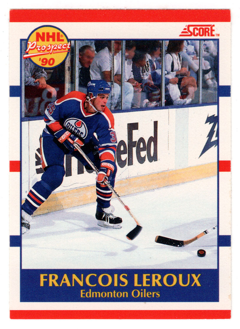 Francois Leroux RC - Edmonton Oilers (NHL Hockey Card) 1990-91 Score Canadian Bilingual # 393 Mint